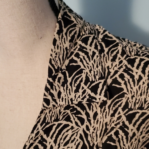 J. Stevens Black Tan Nature Print Faux-Wrap Dress - Picture 4 of 9